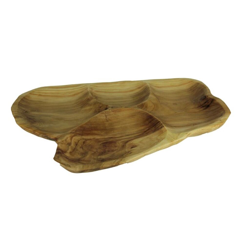 Natural Fir Tree Root 4-Section Snack Serving Tray